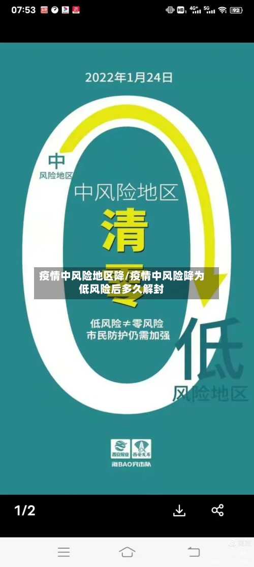疫情中风险地区降/疫情中风险降为低风险后多久解封