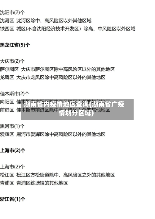 湖南省内疫情地区查询(湖南省广疫情划分区域)