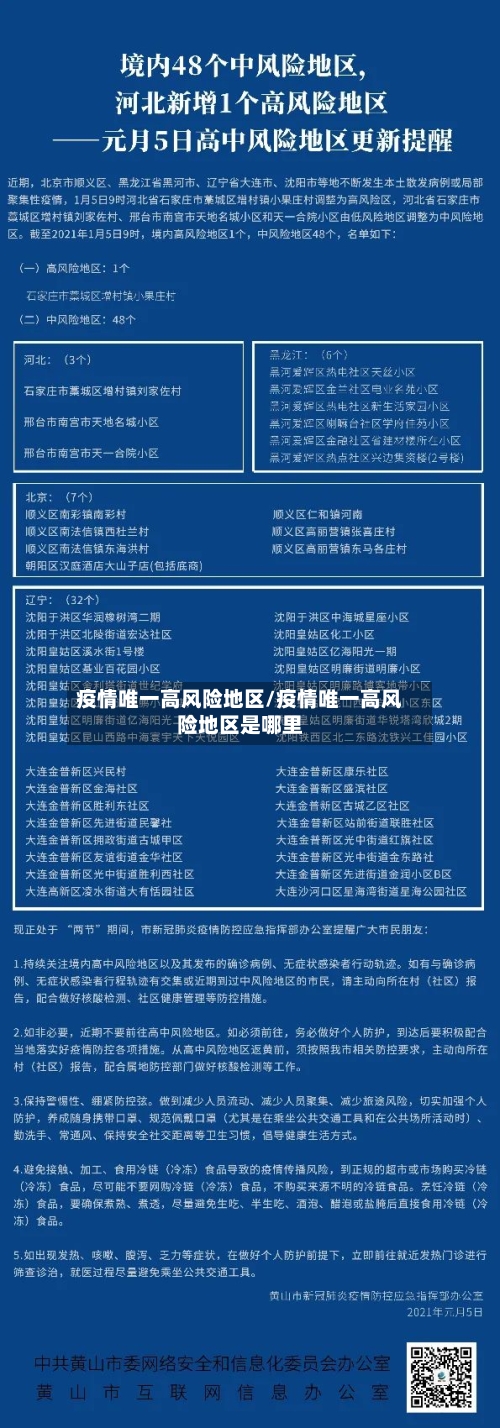 疫情唯一高风险地区/疫情唯一高风险地区是哪里