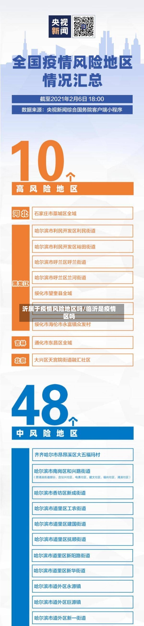 沂属于疫情风险地区吗/临沂是疫情区吗