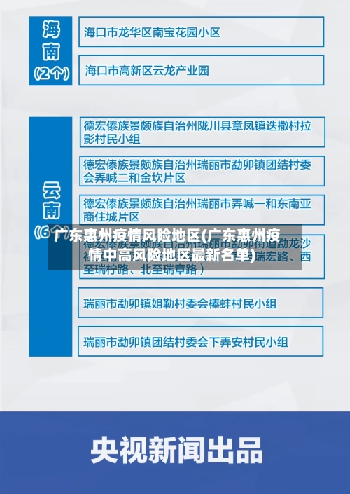 广东惠州疫情风险地区(广东惠州疫情中高风险地区最新名单)