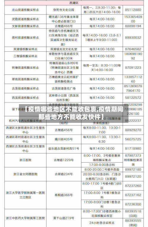 【疫情哪些地区不能收包裹,疫情期间那些地方不能收发快件】