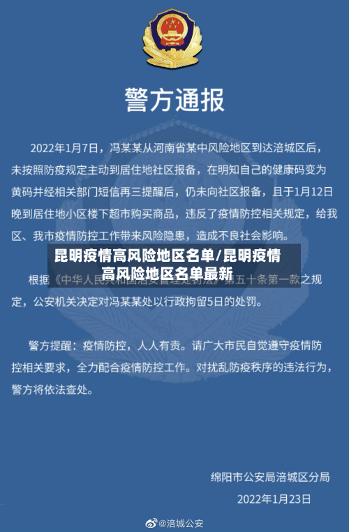 昆明疫情高风险地区名单/昆明疫情高风险地区名单最新